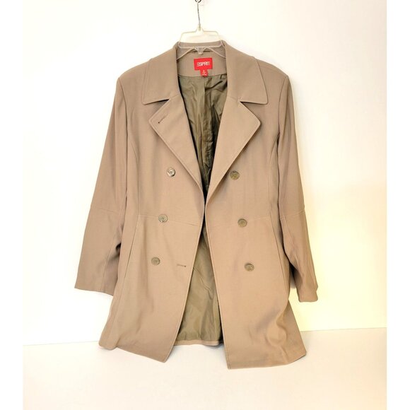 Esprit Tan Trench Coat Size Medium - Picture 2 of 5